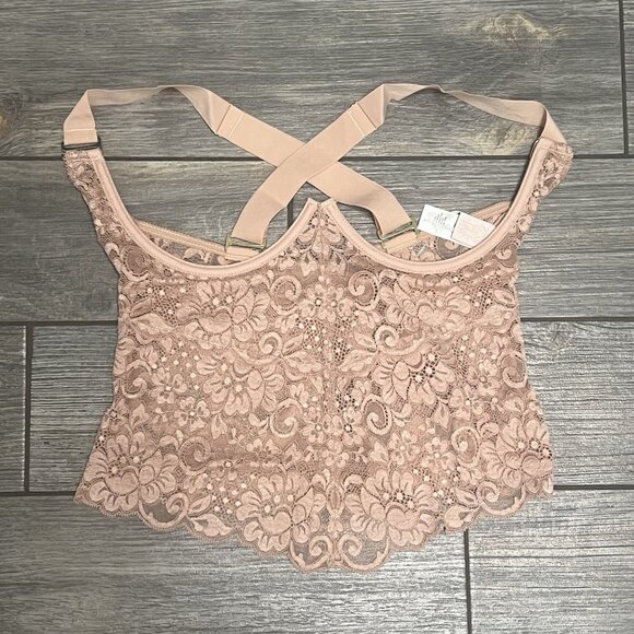 NWT We Are HAH Free People Bustier Corset Top Size Large Busta Move Copper Rose - Picture 3 of 16